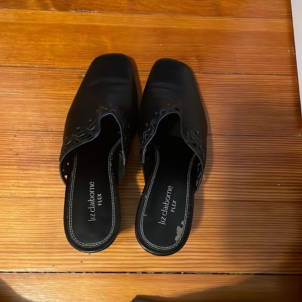 Vintage LIZ CLAIBORNE Lattice flex heeled mules